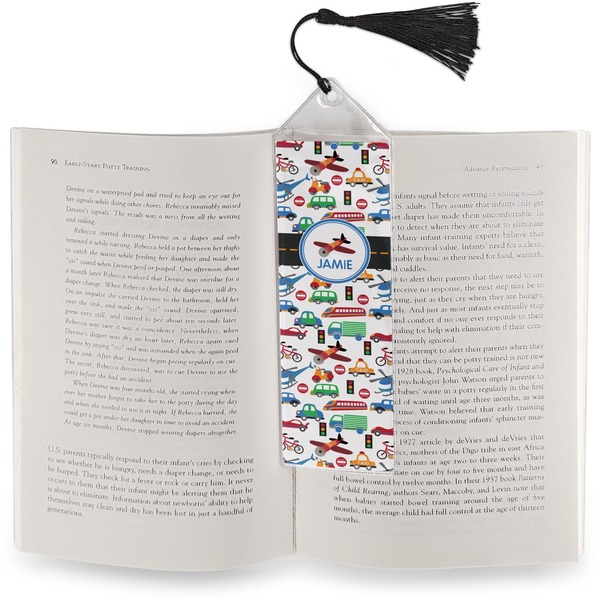 Transportation Bookmark with tassel - In book