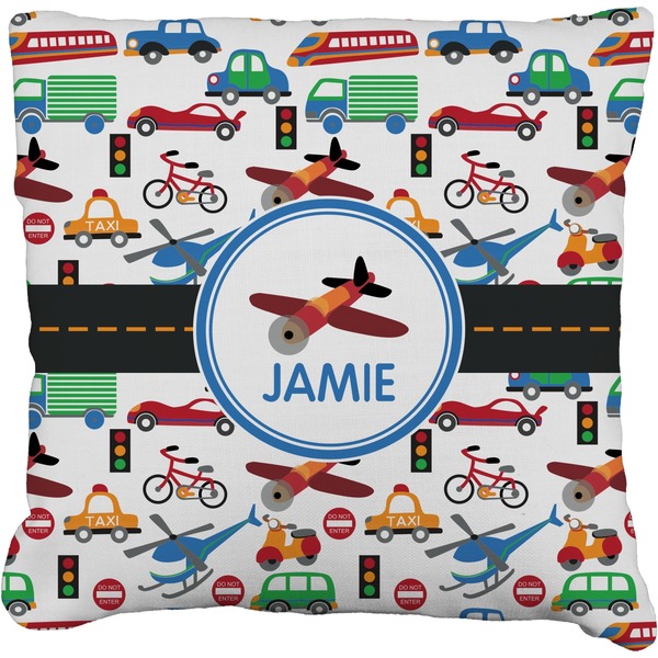 Custom Transportation Faux-Linen Throw Pillow 16" (Personalized)