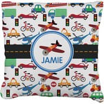 Transportation Faux-Linen Throw Pillow 18" (Personalized)