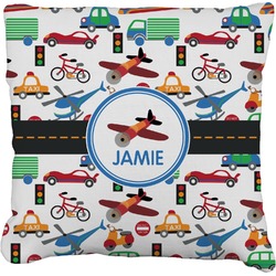 Transportation Faux-Linen Throw Pillow 20" (Personalized)