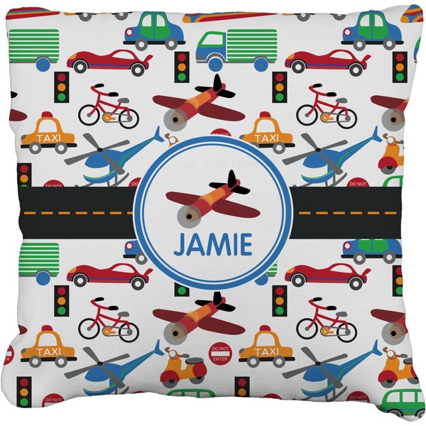 Custom Transportation Faux-Linen Throw Pillow 20" (Personalized)