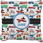 Transportation Faux-Linen Throw Pillow 26" (Personalized)