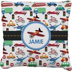 Transportation Faux-Linen Throw Pillow (Personalized)