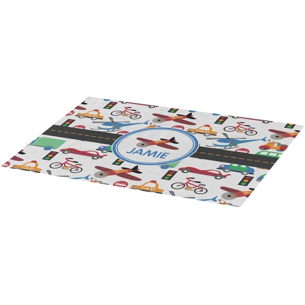 Transportation Burlap Placemat (Angle View)