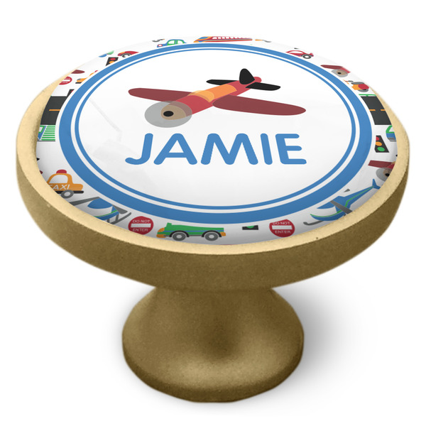 Transportation Cabinet Knob - Gold - Side