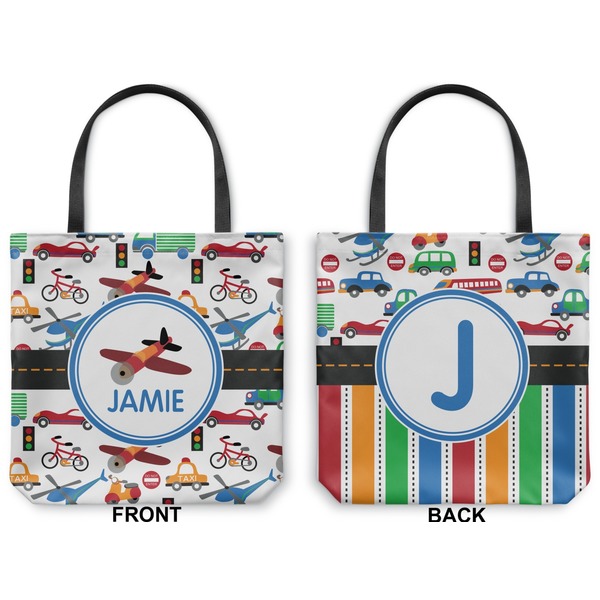 Transportation Canvas Tote - Front and Back