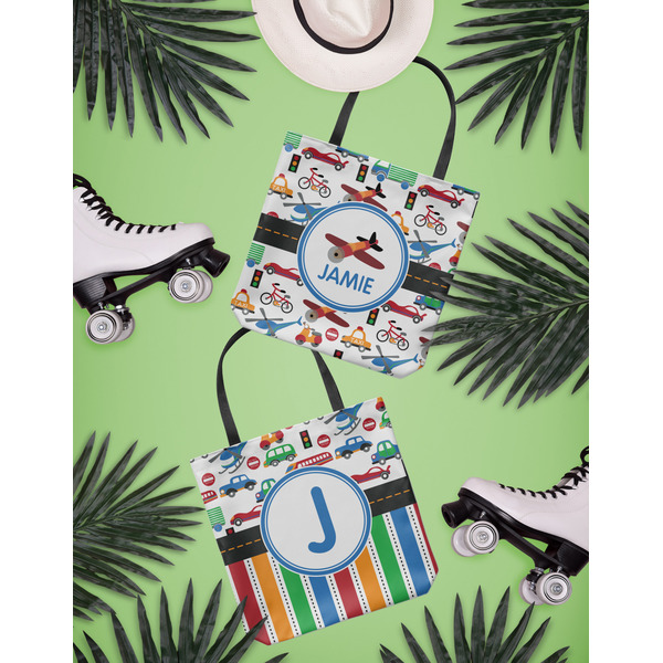 Transportation Canvas Tote Lifestyle Front and Back
