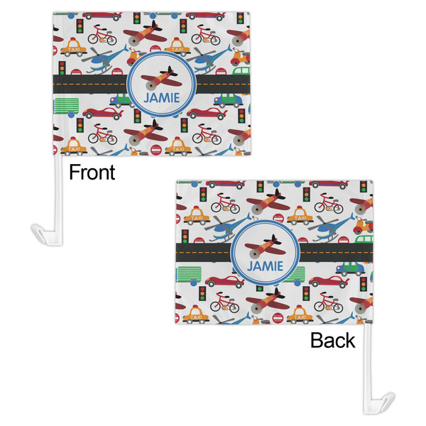Transportation Car Flag - 11" x 8" - Front & Back View
