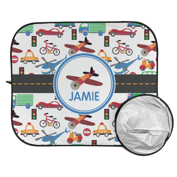 Transportation Car Sun Shades - FOLDED & UNFOLDED