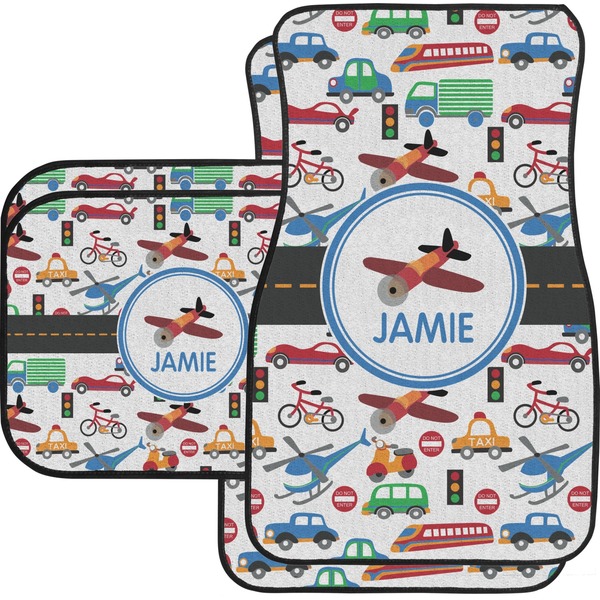 Custom Transportation Car Floor Mats Set - 2 Front & 2 Back (Personalized)