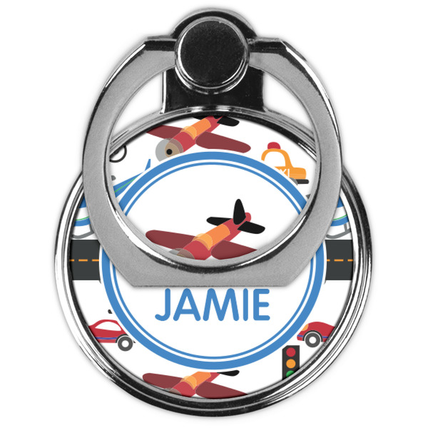 Transportation Cell Phone Ring Stand & Holder - Front (Collapsed)