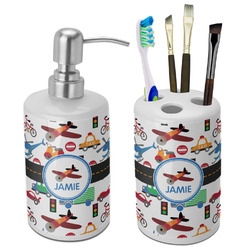 Transportation Ceramic Bathroom Accessories Set (Personalized)