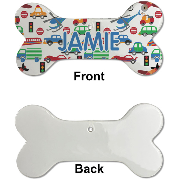 Transportation Ceramic Flat Ornament - Bone Front & Back Single Print (APPROVAL)