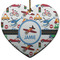 Transportation Ceramic Flat Ornament - Heart (Front)