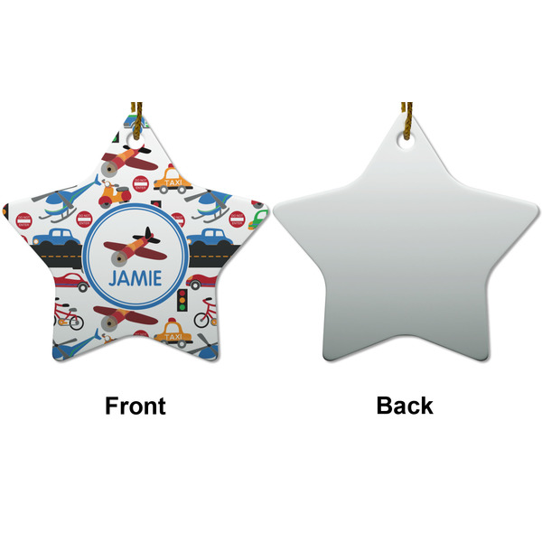 Transportation Ceramic Flat Ornament - Star Front & Back (APPROVAL)