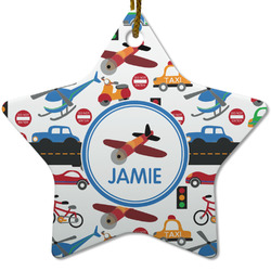 Transportation Star Ceramic Ornament w/ Name or Text
