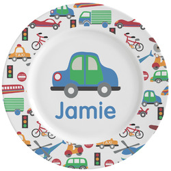 Transportation Ceramic Dinner Plates (Set of 4) (Personalized)