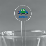 Transportation 5.5" Round Plastic Stir Sticks - Clear (Personalized)