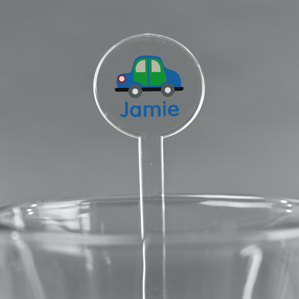 Custom Transportation 5.5" Round Plastic Stir Sticks - Clear (Personalized)