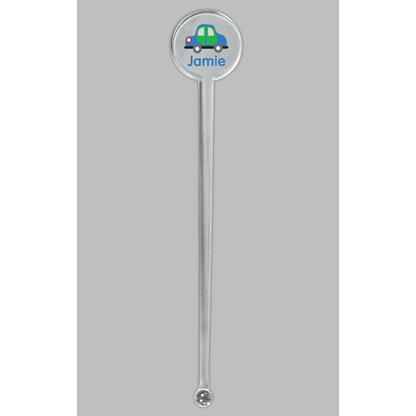 Transportation Clear Plastic 7" Stir Stick - Round - Single Stick