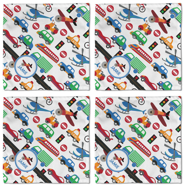 Transportation Cloth Napkins - Personalized Lunch (APPROVAL) Set of 4