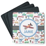 Transportation Square Rubber Backed Coasters - Set of 4 (Personalized)
