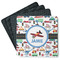 Transportation Square Rubber Backed Coasters - Set of 4 (Personalized)