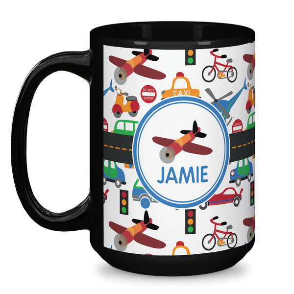 Transportation Coffee Mug - 15 oz - Black