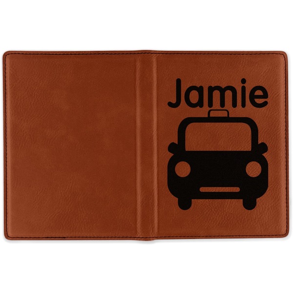 Transportation Cognac Leather Passport Holder Outside Single Sided - Apvl