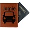 Transportation Cognac Leather Passport Holder With Passport - Main