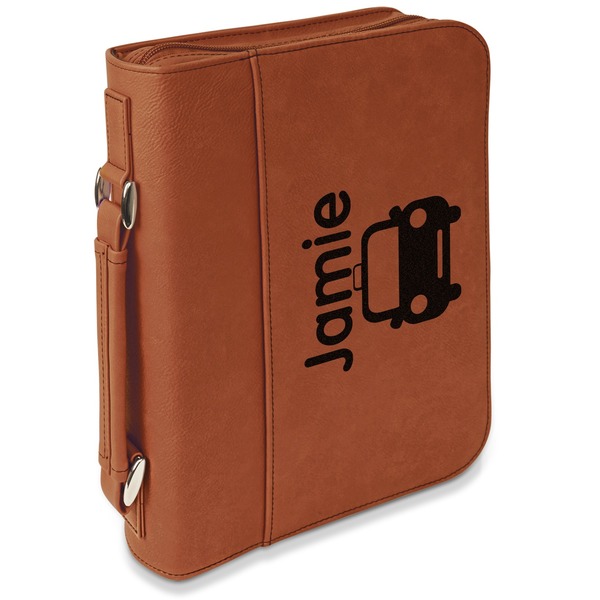 Custom Transportation Leatherette Bible Cover with Handle & Zipper - Small - Double Sided (Personalized)