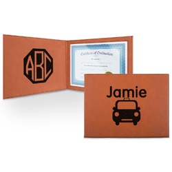 Transportation Leatherette Certificate Holder (Personalized)