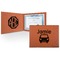 Transportation Cognac Leatherette Diploma / Certificate Holders - Front and Inside - Main