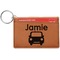 Transportation Cognac Leatherette Keychain ID Holders - Front Credit Card