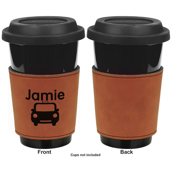 Transportation Cognac Leatherette Mug Sleeve - Single Sided Apvl