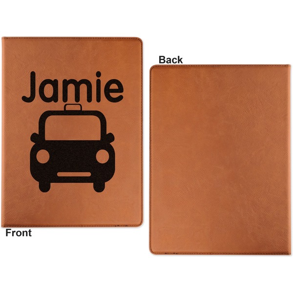 Transportation Cognac Leatherette Portfolios with Notepad - Large - Single Sided - Apvl