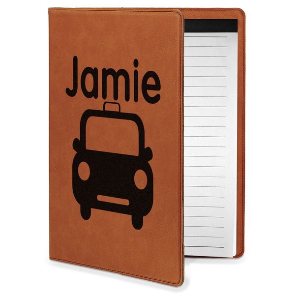 Custom Transportation Leatherette Portfolio with Notepad - Small - Double Sided (Personalized)