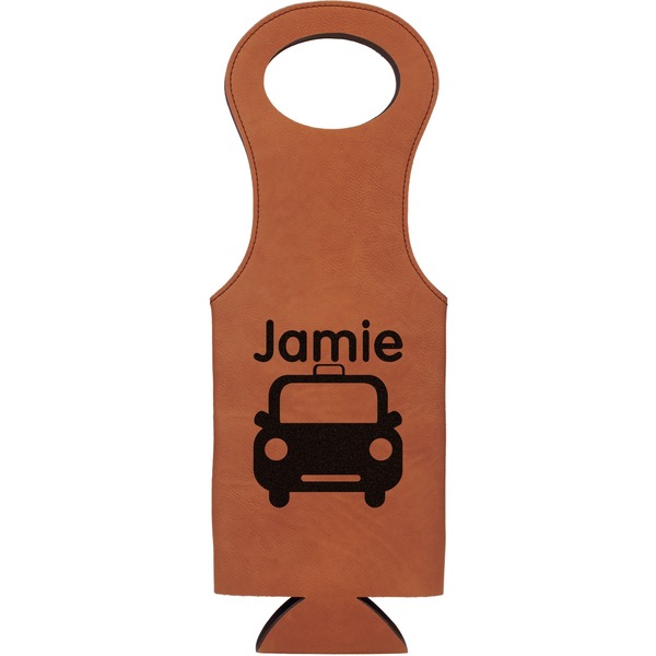 Custom Transportation Leatherette Wine Tote - Double Sided (Personalized)