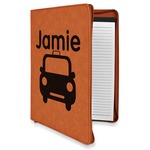 Transportation Leatherette Zipper Portfolio with Notepad - Single Sided (Personalized)
