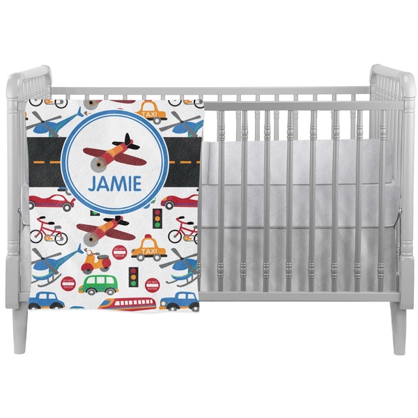 Custom Transportation Crib Comforter / Quilt (Personalized)