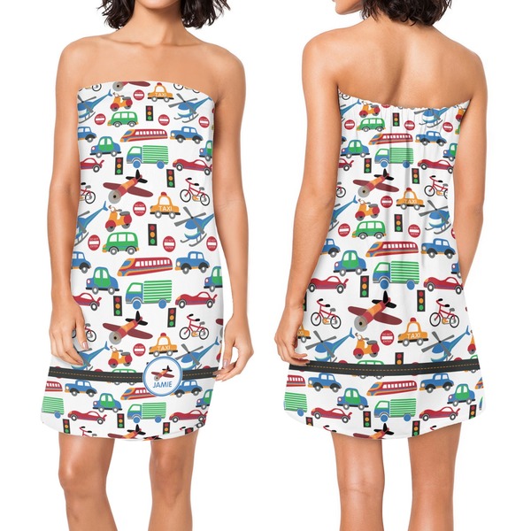 Transportation Custom Bath Wrap - Front & Back View