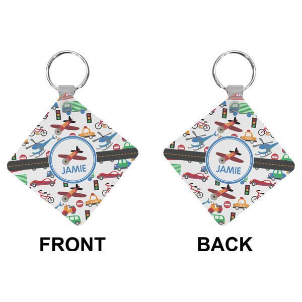 Transportation Diamond Keychain (Front + Back)