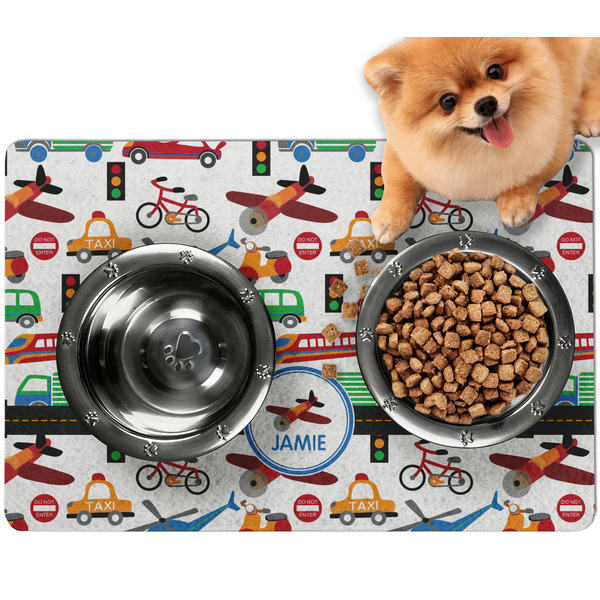 Custom Transportation Dog Food Mat - Small w/ Name or Text