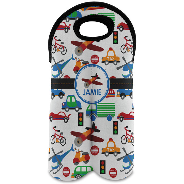 Custom Transportation Wine Tote Bag (2 Bottles) (Personalized)