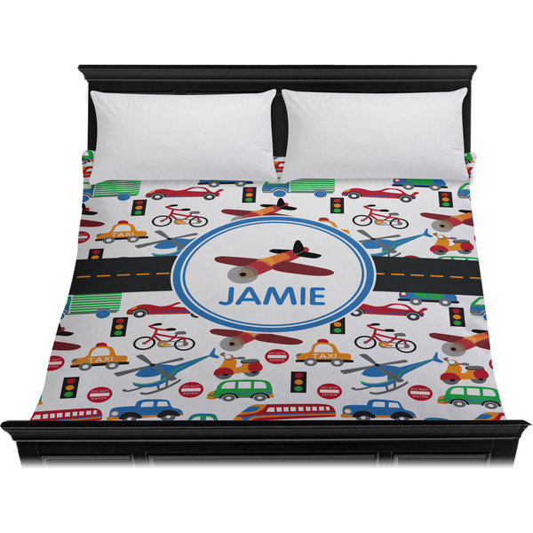 Transportation Duvet Cover - King - On Bed - No Prop