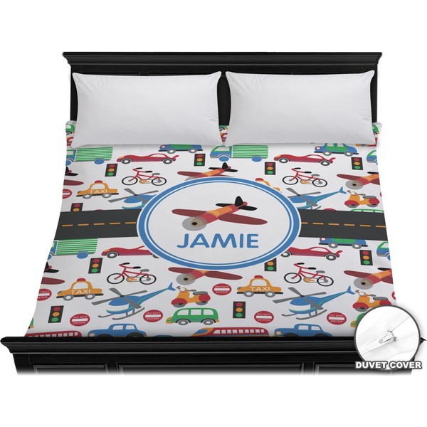 Custom Transportation Duvet Cover - King (Personalized)