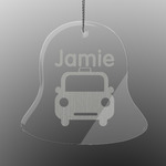 Transportation Engraved Glass Ornament - Bell (Personalized)