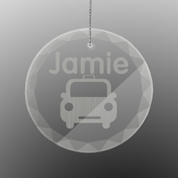 Transportation Engraved Glass Ornament - Round (Personalized)