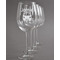 Transportation Engraved Wine Glasses Set of 4 - Front View