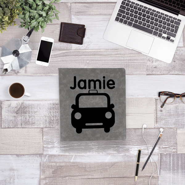 Transportation Leather Binder - 1" - Grey - Lifestyle View